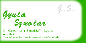 gyula szmolar business card